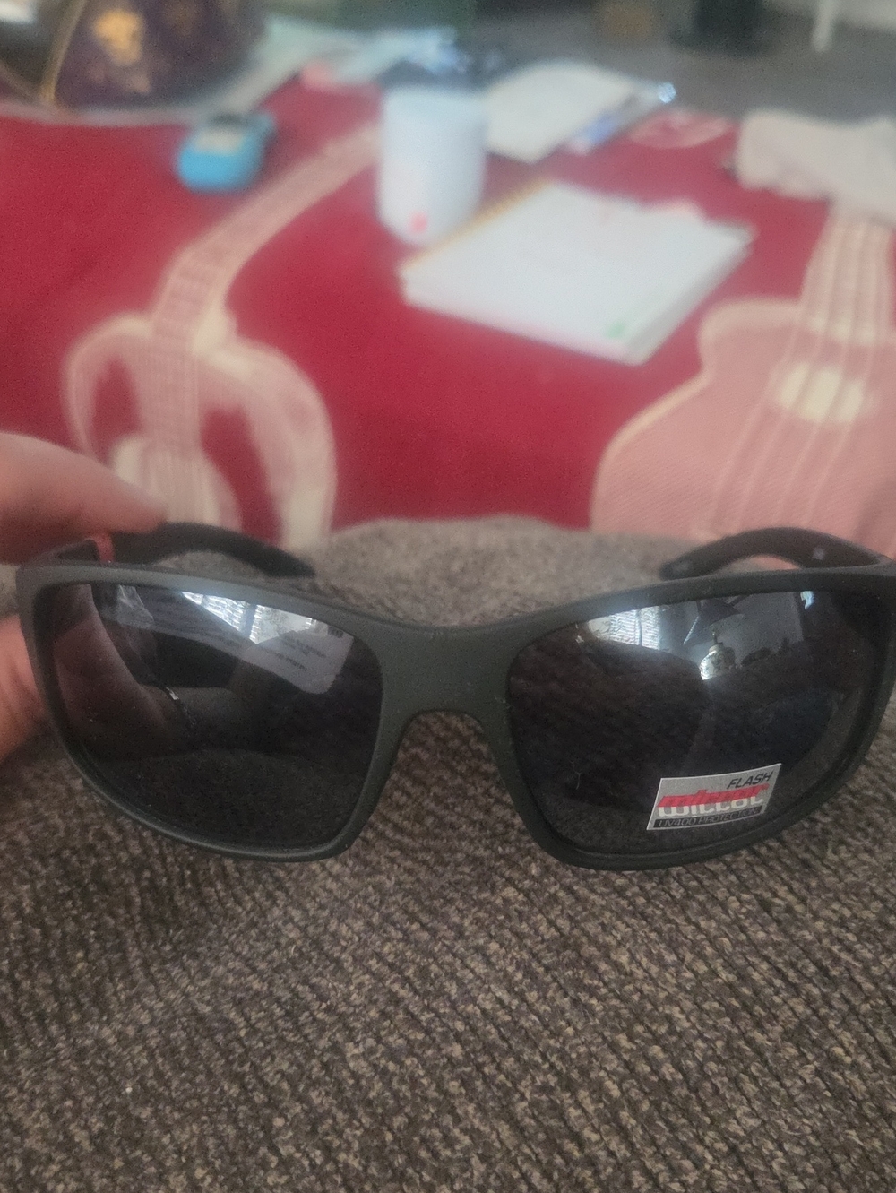 Men's Black Sport Wrap Sunglasses - Polarized UV Protection